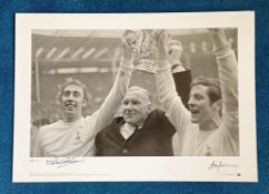 Martin Chivers and Alan Mullery 22x16 Big Blue Tube Cup King Series black and white print League Cup