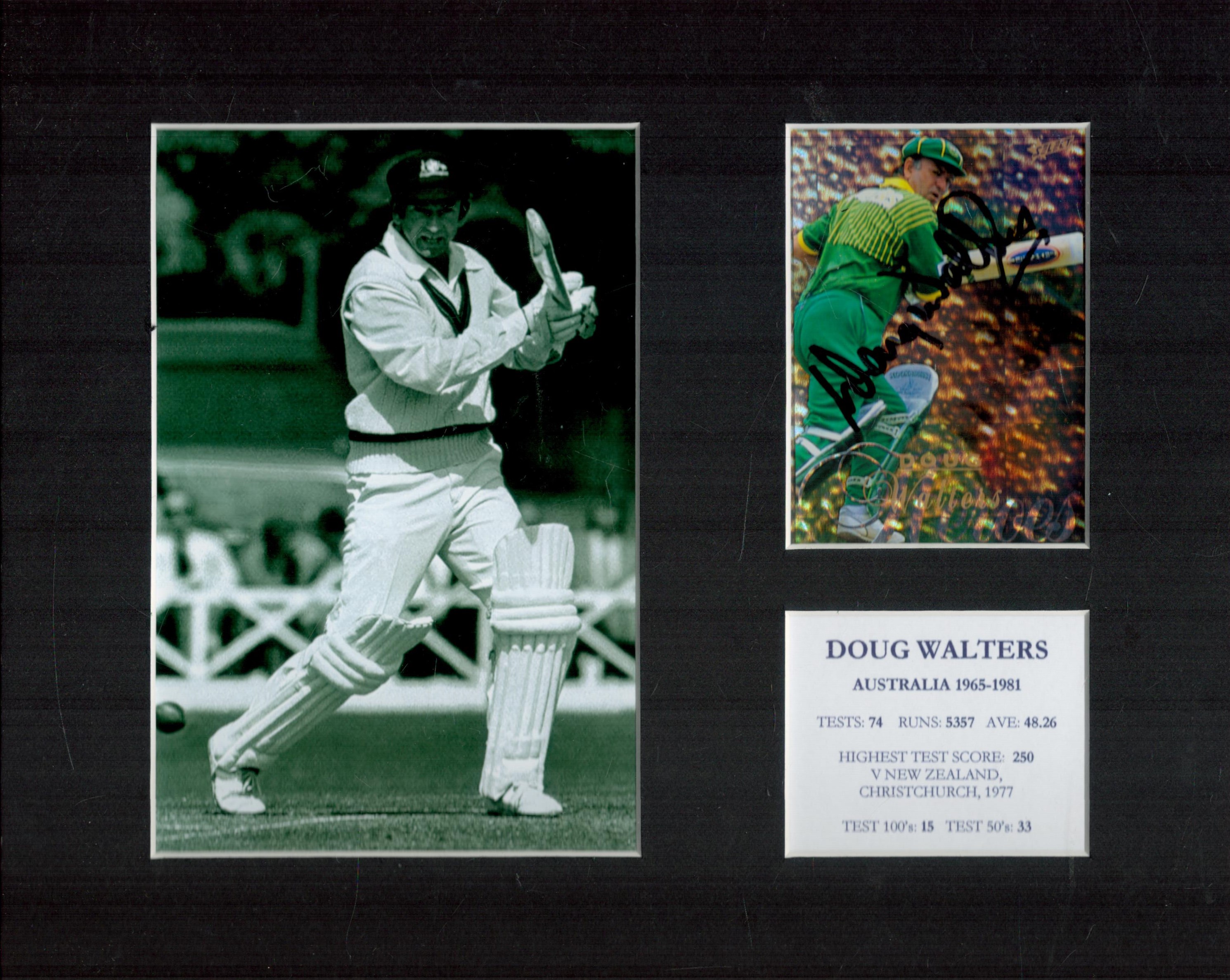 Cricket Doug Walters 10x8 overall mounted signature piece includes signed colour photo ,unsigned
