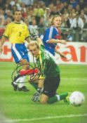 Football Emmanuel Petit signed France World Cup 12x8 colour photo. Good Condition. All autographs