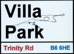 Football Stiliyan Petrov signed Villa Park Trinity Road B6 6HE 8x6 metal road sign. Good