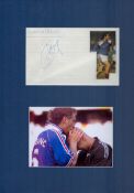 Football Lauren Blanc 16x12 overall signature piece includes signed album page and France colour