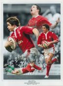 Rugby Shane Williams signed 16x12 Welsh Rugby Legend colour montage print. Good Condition. All