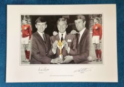 Martin Peters and Geoff Hurst 22x16 montage print England two 1966 world cup final goalscorers