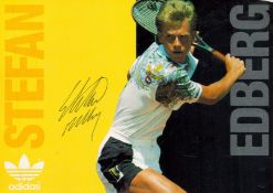 Tennis Stefan Edberg signed 6x4 Adidas colour promo photo card. Good Condition. All autographs