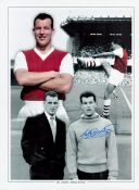 Football Mel Charles signed 16x12 Arsenal and Wales colourised print. Good Condition. All autographs