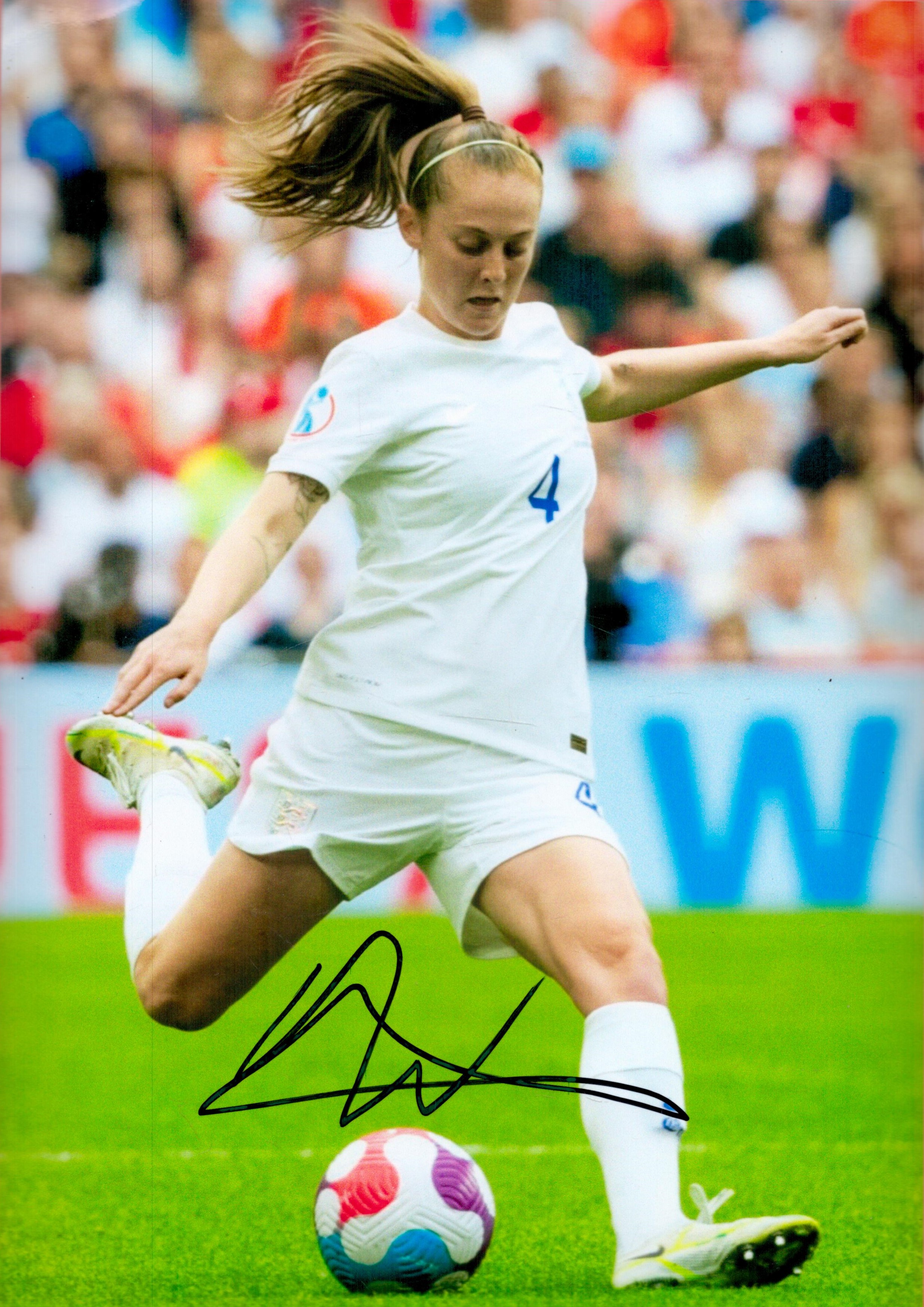 Football Keira Walsh signed England European Champions 12x8 colour photo. Good Condition. All