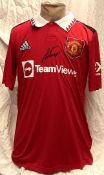 Football Antony signed Manchester United replica home football shirt size small. Good Condition. All