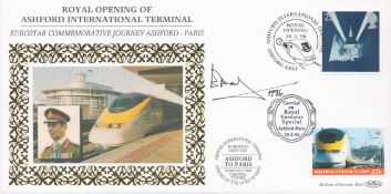 Duke of Kent signed 196 Benham Eurostar Chanel Tunnel FDC. Opening of Ashford International
