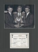 1966 Legends Geoff Hurst and Martin Peters Signed 1966 Winning Scorecard With Black and White Photo,