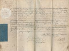 King George III and The Duke of Portland signed vintage document dated May 24th, 1798, being a