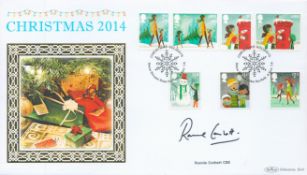 Ronnie Corbett signed 2014 Benham official Christmas FDC. Good condition. All autographs come with a