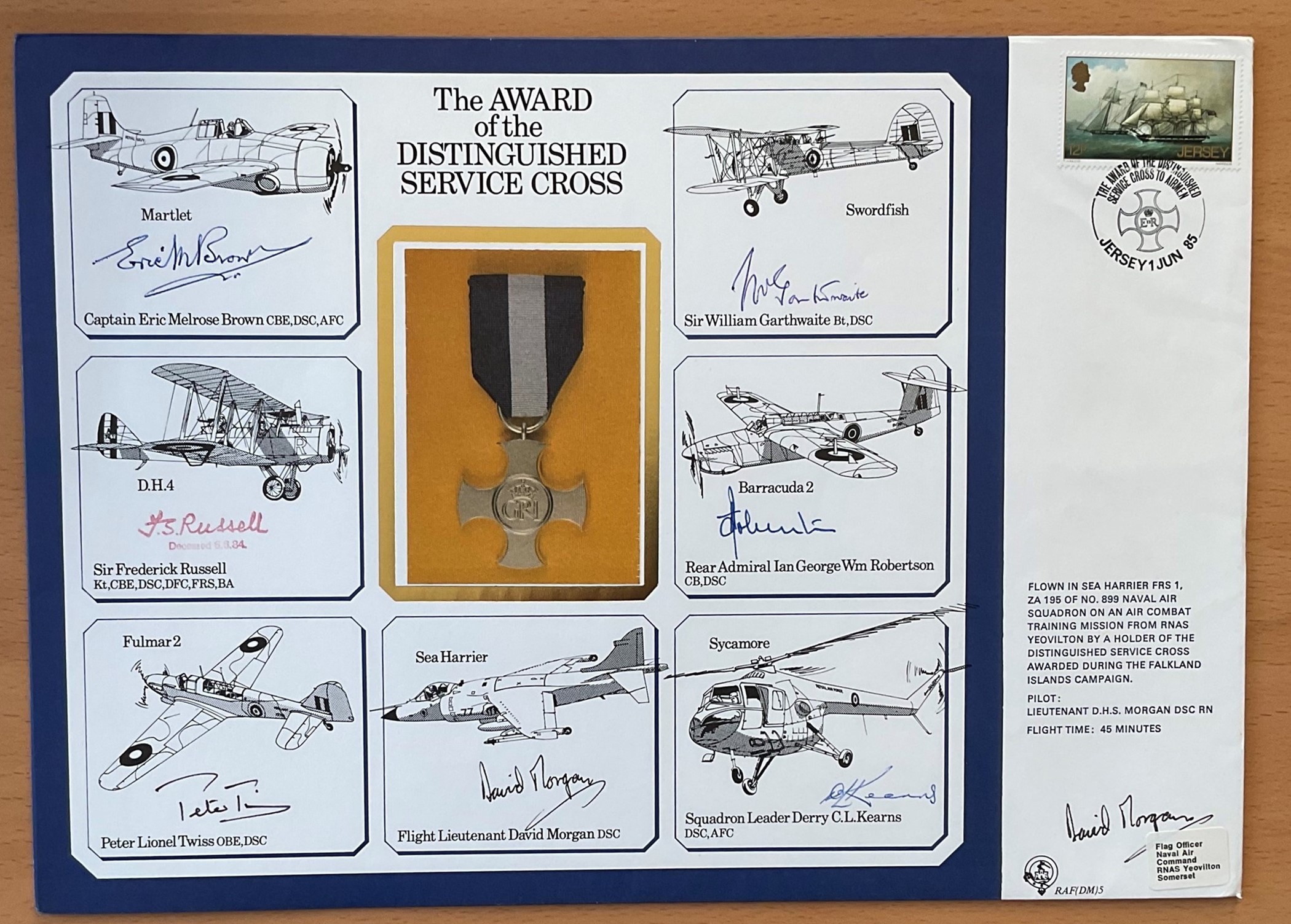 WW2 multisigned DM cover The Award of the Distinguished Service Cross signed by Cpt Eric Melrose