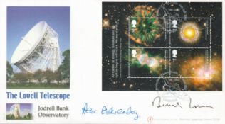 Astronomer Royal Bernard Lovell and Prof Alec Boksenberg signed 2002 Astronomy booklet FDC