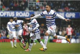 Football. Queens Park Rangers FC Jermain Jenas Signed 12x8 Colour Photo. Signed in black marker pen.