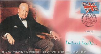General Michael Walker Signed 40th Anniv Remembrance of Sir Winston Churchill 1965-2005 FDC. British