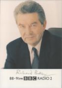 Richard Baker signed 6x4 BBC Radio 2 colour promo photo. Richard Douglas James Baker OBE RD (15 June