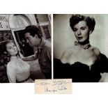 John Gregson and Margaret Johnston Signed Signature Page With 2 Black and White Photos of Each. Good