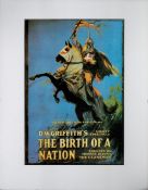 The Birth of a Nation by DW Griffiths Colour Cutting attached to board, further attached to card.