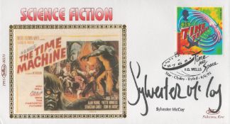 Sylvester McCoy signed Science fiction FDC. Postmark Time and Space 6/6/95 and a 25P Time and Travel