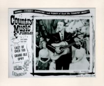 Country Music Jubilee Black and White Advertising Print, Mounted to an overall size of 11 x 9