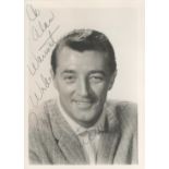 Robert Mitchum signed 7x5 black and white vintage photo dedicated. Good condition. All autographs