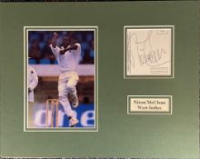Cricket Nixton McClean (West Indies) Signed Signature Piece, With Colour Photo, Mounted