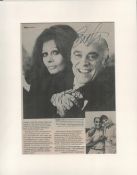 Sophia Loren and Carlo Ponti signed 14x11 mounted black and white magazine photo. Good condition.