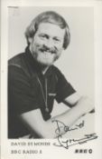 David Symonds signed 6x4 black and white BBC Radio 2 promo photo with attached BBC Radio compliments