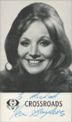 Jean Bayless signed 6x4 black and white Crossroads promo photo dedicated. Good condition. All