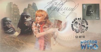 Katy Manning signed Doctor Who FDC. Postmark Cosmo place 12 Oct 02 and 1 stamp. Good condition.