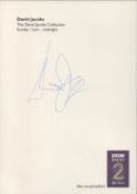 David Jacobs signed (to the reverse) 6x4 BBC Radio 2 colour promo photo. David Lewis Jacobs, CBE (19