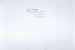 Ken Potts A white card (measuring 6"x4") signed in black biro - who was one of the survivors of