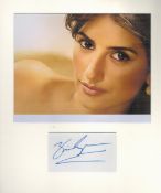 Penelope Cruz 14x12 overall mounted signature piece includes signed album page and stunning colour