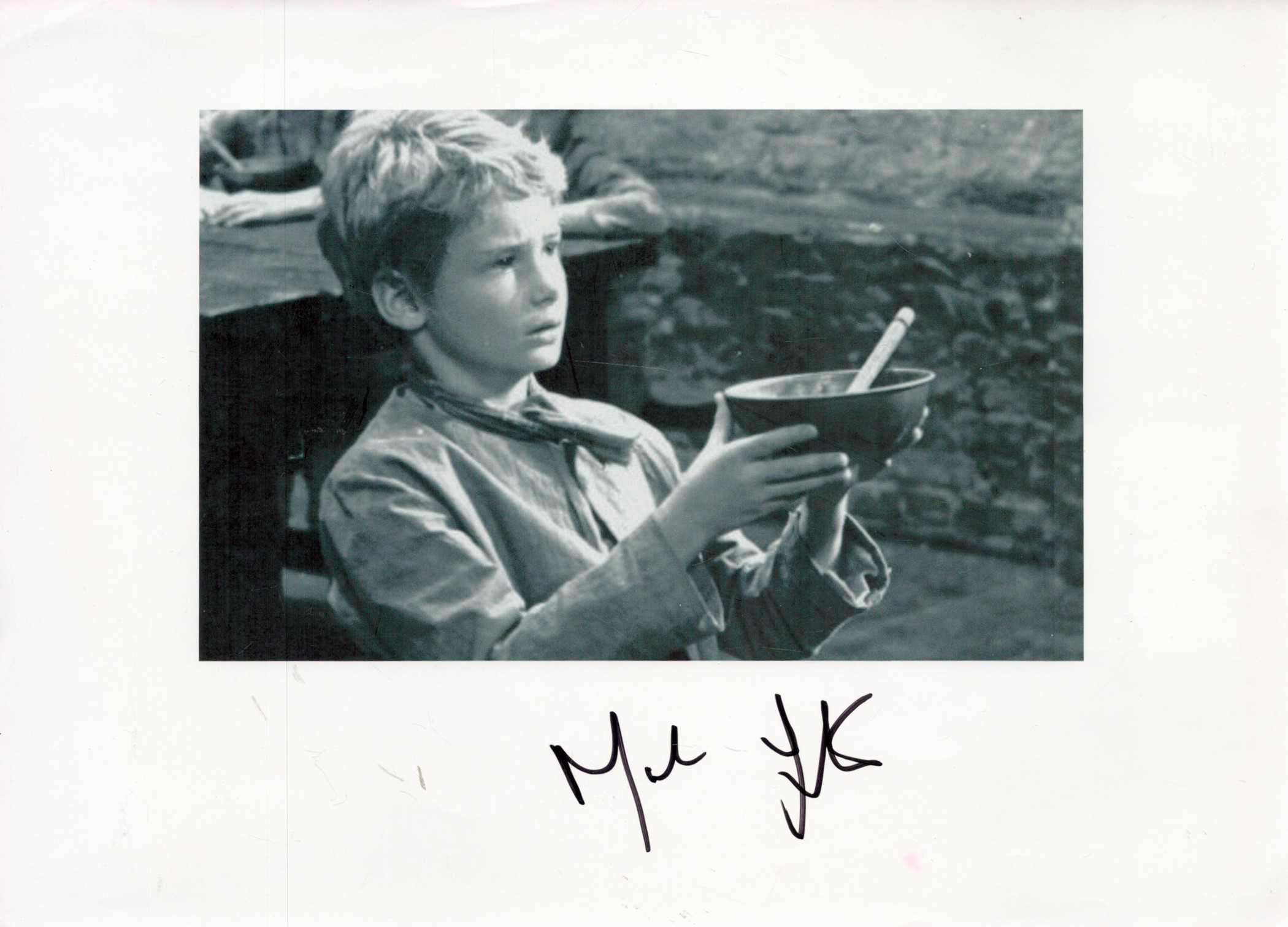 Mark Lester (Oliver Twist) Signed 12x8 inch Black and White Photo. Good condition. All autographs