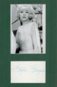 American Actress Stella Stevens Signed Signature Piece with Black and White Photo, Mounted to an