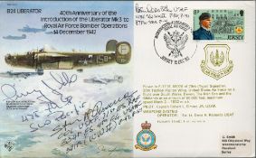 WW2 RAF Three Signed 40th Anniv Introduction of Liberator Mk3 to RAF Bomber Ops FDC. Signed by