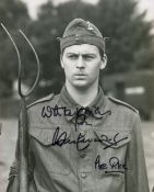 British Actor Ian Lavender (Private Pike) Signed 10x8 inch Black and White Photo. Good condition.