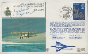 First Officer Michael Bannister Signed 60th Anniv of 1st Flight Non Stop Crossing of Atlantic FDC.
