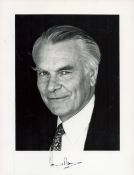 British politician David Owen Signed 8x6 inch Black and White Photo. Good condition. All