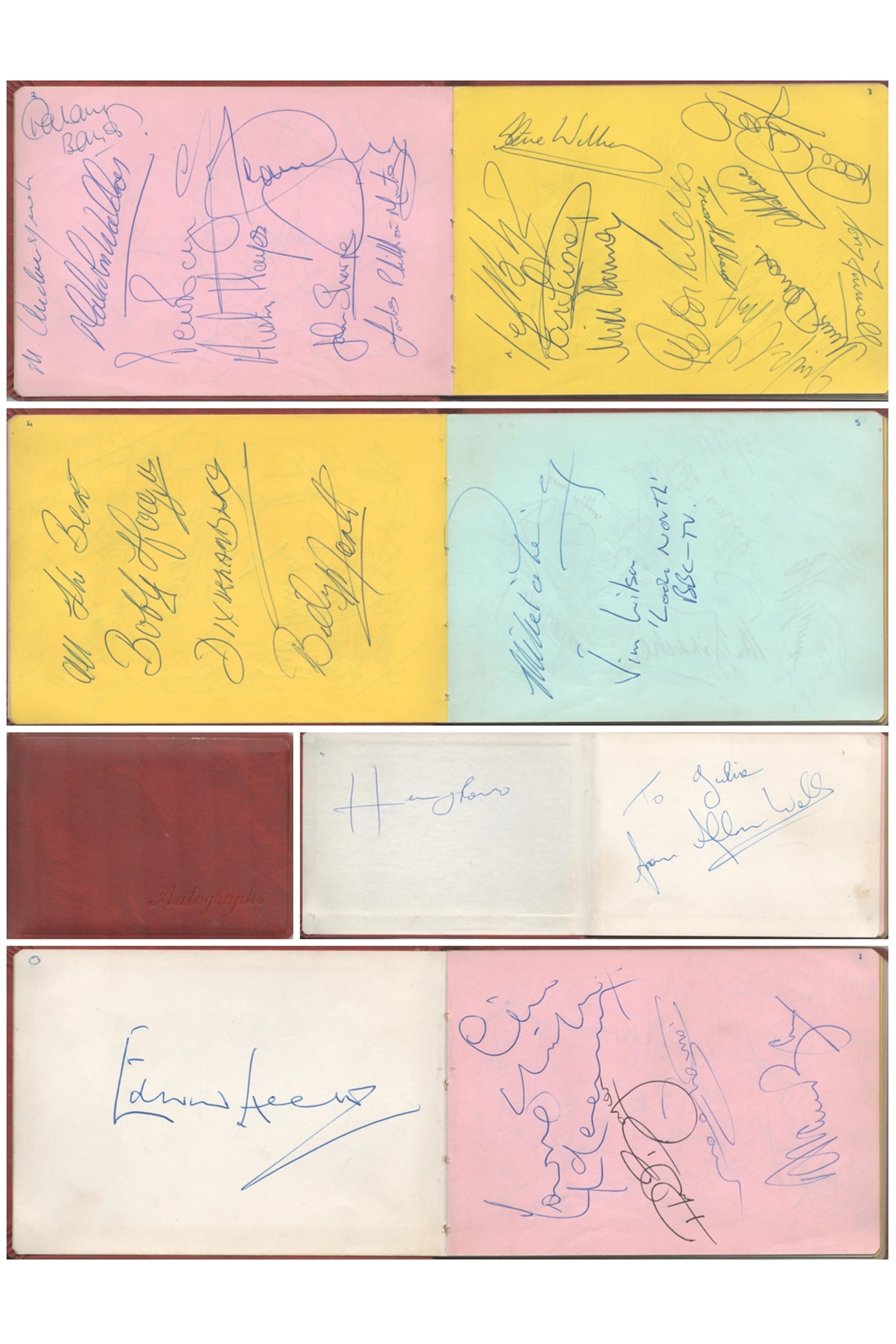 Entertainment and Sport Autograph Book collection includes some fantastic signatures such as