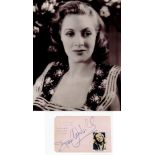 Paul Lukas and Diana Churchill Signed Autograph Album Page With 2 Black and White Photos of Each.
