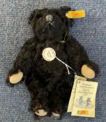 Historic Steiff Miniatures VIII Black 1912 Bear. Anniversary bear 1997 16cm. Original tag. No box