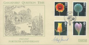 Clay Jones signed RARE official 1987 Covercraft Flowers FDC, Gardeners Question Time cover. Cat £85.