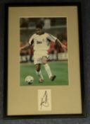 Football Real Madrid Legend Raul Signed Signature Piece, With colour Photo, Framed. Good