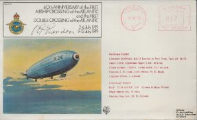 Wg Cdr Bert Evenden signed RAF FF4 FDC. 60th Anniversary of the First Airship Crossing of the