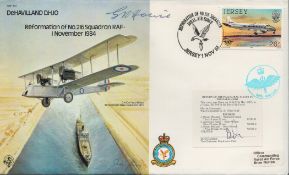 Grp Cptn GR Howie DSO Signed Reformation of No. 216 Squadron RAF 1/11/1984 FDC. Jersey Stamp with