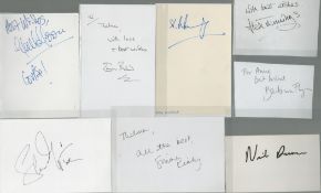 TV/FILM collection of signed album pages. Signatures such as Sean Maguire, Simone Kirby, Neil