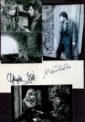 Hayley Mills and Alan Bates Signed Separate Signature Pieces with 6 Photos Attached to A4 Black