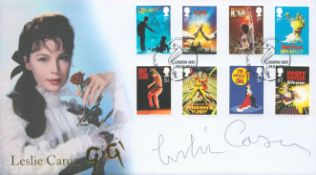 Leslie Caron signed 2015 Stage Musicals Internetstamps FDC. Good condition. All autographs come with