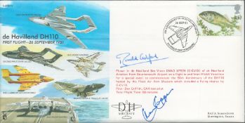 Alan Capper and Ronald Ashford Signed de Havilland DH110 1st flight FDC. British Stamp with 26